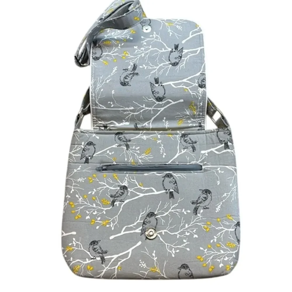 Unique Handmade Embroidered Grasshopper Birds Bug Noah Crossbody Bag Pocketbook